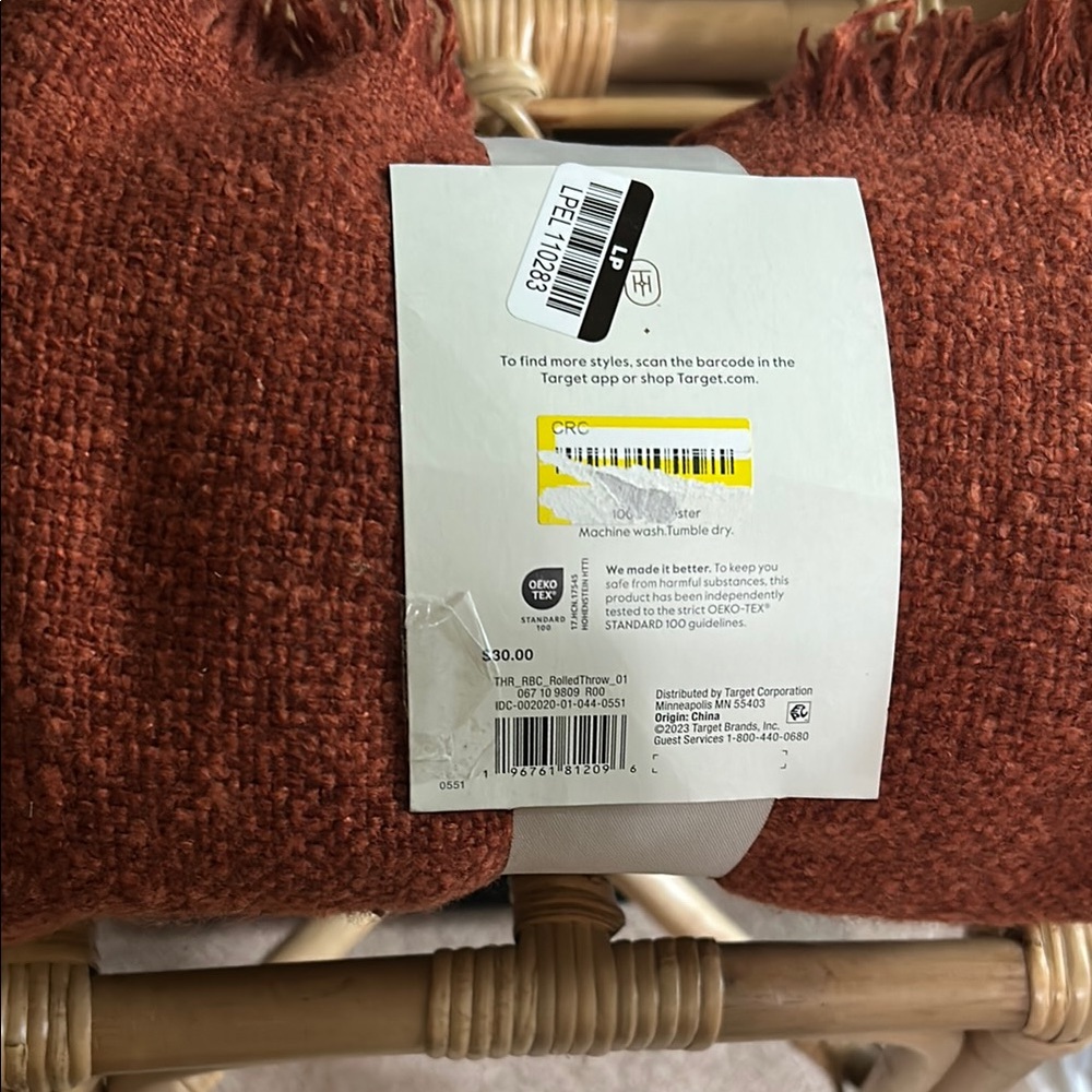 Threshold Textured Throw Blanket - Rust, 50” x 60”